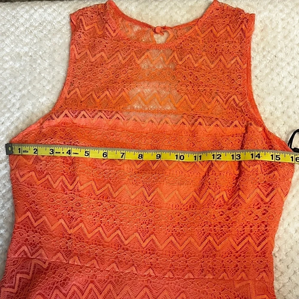 BB Dakota Womens Dress Renley Lace Fit Flare Dress Size 4 Coral Sleeveless NWT - Picture 11 of 14